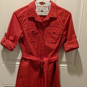Ruby red shirt dress